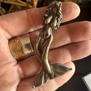 Artist made Fired Bronze Mermaid Pendant